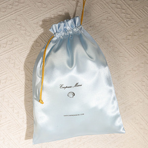 Luxury Fashion Custom Logo Printed Silk Satin Drawstring <b>Bag</b> for <b>Hat</b> Cloth Hair Wigs Watch Handle Dust Party Gift Package - Product Image 4
