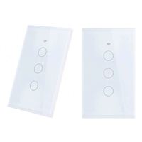 Interrupteur mural intelligent Tuya 1/2/3/4 boutons Wifi+RF+BLE avec panneau tactile en verre, norme américaine, prend en charge la commande à distance par application, 220V