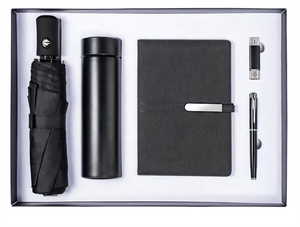 Promotional Corporate Gifts Souvenir for Guests Custom Logo Notebook Diary with Pen and Flask+Umbrella+USB+Power Bank - Product Image 2