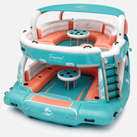 Canapé Gonflable Multi-personnes en Gros, Île Flottante Double Plateforme pour Piscine, Lac, Plage, Complexe Hôtelier, Loisirs en Plein Air