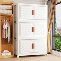 Armoire de rangement pliable sur roulettes, organisateur multi-niveaux sur pied pour collations et jouets - Boîte de rangement de style européen