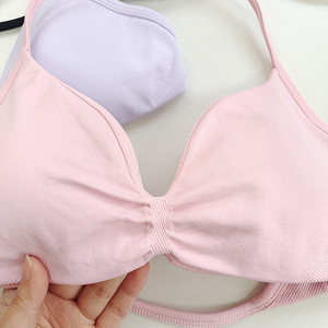 Reggiseno sportivo da donna ad alto sostegno con lacci, canotta a spalline sottili, senza cuciture, aderente <span class=keywords><strong>per</strong></span> allenamento push-up, yoga e palestra - Product Image 5