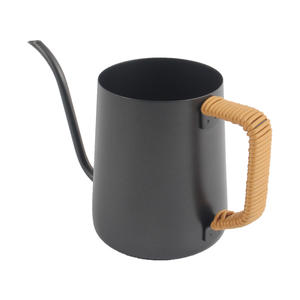 Cafetière Bouilloire à thé Bouilloire à col de cygne antirouille pour la maison pour le camping en plein air Pot 600ml Noir - Product Image 4