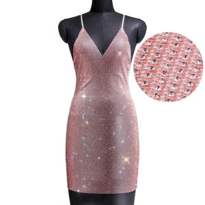 Abito da donna con strass glitterato in Mesh trasparente con <span class=keywords><strong>spalline</strong></span> e <span class=keywords><strong>spalline</strong></span> con scollo a V trasparente con paillettes 0750 - Product Image 6