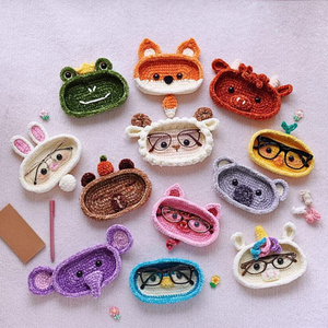 Kit <span class=keywords><strong>de</strong></span> Matériaux DIY pour Tissage au Crochet en Coton Fait Main avec Boîte <span class=keywords><strong>de</strong></span> <span class=keywords><strong>Rangement</strong></span> Lapin Ours Lunettes – Artisanat Textile et Tissu - Product Image 3