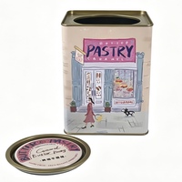 Boîte en fer blanc carrée dorée personnalisée imprimée, de qualité alimentaire, hermétique et vide, pour le stockage de biscuits, de thé, de bonbons et de café - Vente en gros
