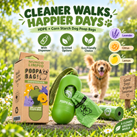 Sacs à déjections canines compostables en gros, sacs biodégradables en amidon de maïs pour animaux de compagnie, pour les promenades quotidiennes
