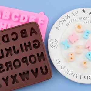 Moule en silicone en forme de <span class=keywords><strong>lettres</strong></span> pour chocolat, pochoirs en forme de <span class=keywords><strong>lettres</strong></span>, moule pour faire des biscuits au chocolat, gâteaux, desserts, bonbons gélifiés, fondant - Product Image 1