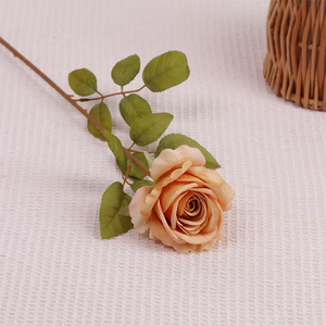 Rosa Artificial de Seda, Tallo Único, Estilo Europeo Vintage, Decoración Floral para Pasillos de Salones de Boda, Decoración del Hogar, Suave - Product Image 5