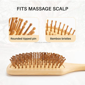 Custom Logo Scalp Massage <strong>Brush</strong> Laser Engraving Brand <strong>Self</strong> <strong>Cleaning</strong> Hairbrush Private Label Paddle Wooden Massage <strong>Hair</strong> <strong>Brush</strong> - Product Image 3