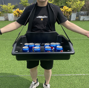 Bandeja Expendedora de bebidas de plástico portátil con correa para el hombro Bandeja de exhibición de bebidas promocional de mano - Product Image 2