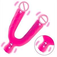 Vibromasseur double tête à forte vibration, 10 fréquences, étanche, flexible à 180 degrés, double usage, trois moteurs, pénis artificiel