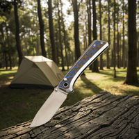Couteau de poche de chasse tactique d'extérieur OEM lame en acier 14C28N manche en acier G10 couteau pliant d'autodéfense pour camping et randonnée