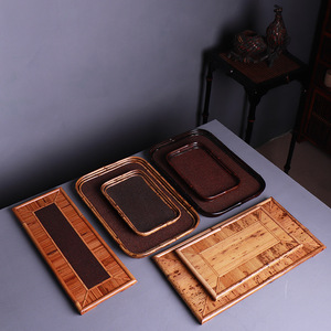 Bamboo <b>Tea</b> <b>Trays</b> Wooden Pattern Handmade Serving <b>Trays</b> For <b>Tea</b> Ceremony Accessories Residential Use - Product Image 2