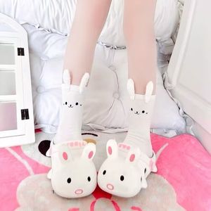 Calcetines de media pantorrilla con diseño de panda de dibujos animados para mujer, absorbentes del sudor, transpirables, estilo anime, con orejas de conejo y cabeza de panda. - Product Image 2