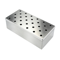 Boîte à fumée en acier inoxydable Pinnovo avec grille métallique pour barbecue au charbon de bois, barbecue en plein air et camping
