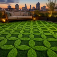 Gazon artificiel en plastique à motifs 3D pour l'aménagement paysager des jardins et des cours arrière, tapis d'herbe décoratif imperméable en relief