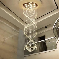 Lustre moderne en cristal pour hôtel, villa, double lustre suspendu pour escalier, hall d'entrée