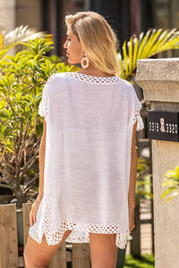 Women White <strong>Beach</strong> Dress Cover-Ups V Neck Swimwear Women 2023 Sexy Outfit Woman Cloth Robe <strong>Longue</strong> Femme Bikini Cover up - Product Image 3