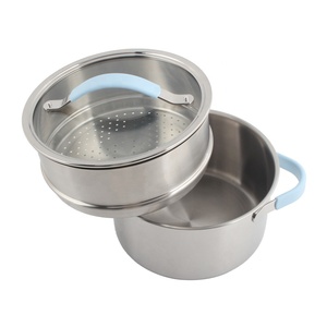 Dishwasher Safe <b>for</b> Gas and <b>Induction</b> Cookers Stainless Steel Soup <b>Pot</b> with Lid and Steamer - Product Image 5