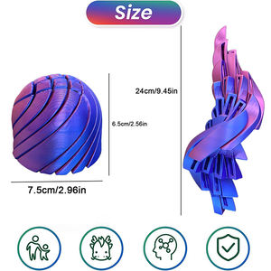 Giocattolo Antistress a Forma di Sfera con Ingranaggi Stampato in 3D, Spinner con Liquido, Giocattolo Sensoriale per Alleviare lo Stress - Product Image 2