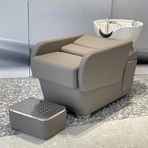 Beauty Salon Shampoo Backwash Unit Sink Station Washing Hair Bed Tilting Ceramic Sink With Adjustable Seat - Product Image 4