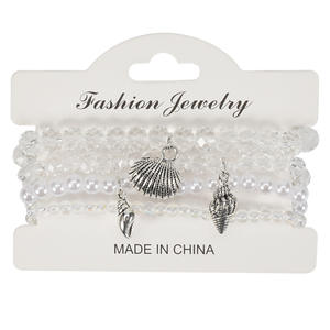 Fashion Jewelry Beaded <b>Bracelets</b> With <b>Shell</b> Charm Multi Layer Elastic Unisex Gift Made In China - Product Image 6
