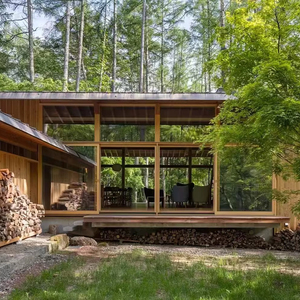 Cabine <span class=keywords><strong>forestière</strong></span> japonaise contemporaine, naturelle et chaleureuse, adaptée à la retraite de guérison, artistique - Product Image 1