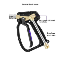 Bear Crystal 4500psi Nettoyeur haute pression Lave-auto 1/4 Prise à connexion rapide Pistolet en cuivre noir avec canon à mousse Buses de lance