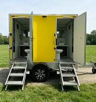 Toilettes mobiles portables pour fêtes privées en extérieur, lavabo inclus