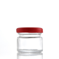 Bon marché, mini pot à confiture de miel en verre rond transparent de 25ml avec couvercle en métal