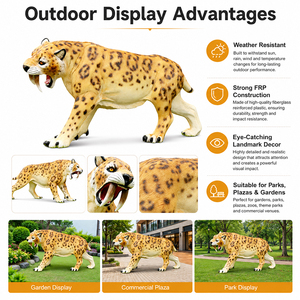 Sculpture réaliste <span class=keywords><strong>de</strong></span> <span class=keywords><strong>tigre</strong></span> à dents <span class=keywords><strong>de</strong></span> <span class=keywords><strong>sabre</strong></span> en fibre <span class=keywords><strong>de</strong></span> verre, statue en FRP, statue <span class=keywords><strong>de</strong></span> <span class=keywords><strong>tigre</strong></span> à dents <span class=keywords><strong>de</strong></span> <span class=keywords><strong>sabre</strong></span> pour exposition en parc à thème extérieur - Product Image 5