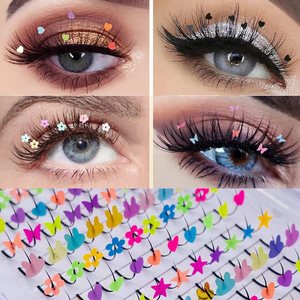 Extensions de <span class=keywords><strong>cils</strong></span> individuels pré-faits effet volume 0,07 mm, décoration Spike Lash, 3D Papillon Cœur Pailleté - Product Image 2