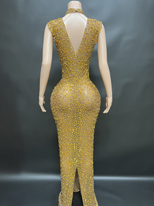 Vestido de Cumpleaños con Diamantes, Vestido de Noche de Lujo, Vestido de Malla para Niña, Ropa Formal para Mujer Juvenil - Product Image 3
