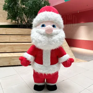 Ngoài Trời Tùy Chỉnh Đi Bộ Lông Santa Claus Cha Giáng Sinh Hiện Tại Trang Phục Cho Giáng Sinh Hiệu Suất