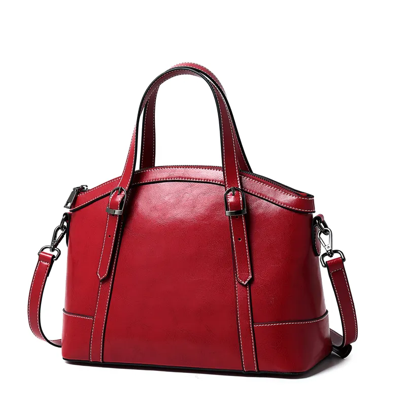Andong Handbag for Women Girls Genuine Cow Leather Fashion Shoulder Sling Bag Top Handle Bags Casual Office Ladies Handbags
