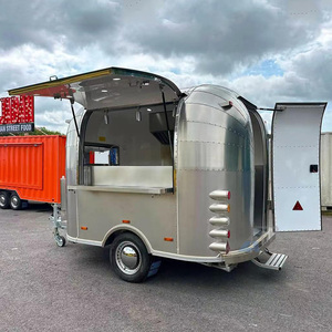 Rimorchio Alimentare Personalizzato Aerodinamico Completamente in Acciaio Inox Mini Food Truck Mobile per Bevande - Product Image 5