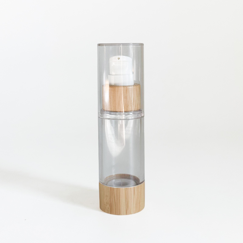 Clear airless bottle with clear cover