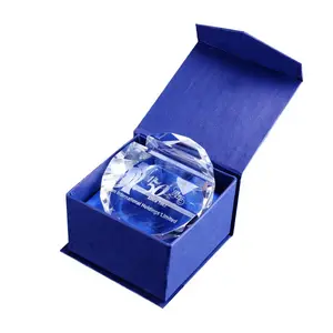 Honor of crystal Half round crystal transparent with card slot business card holder crystal office supplies, handicraft decoration