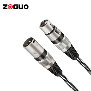 Cabo de alto-falante flexível para microfone, cabo de 3 pinos para alto-falante profissional de alta qualidade, cabo de áudio, cabo xlr de 10 metros