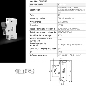 Porte-<span class=keywords><strong>fusible</strong></span> shenzhen shouhan technologie RT18 série porte-<span class=keywords><strong>fusible</strong></span> à montage sur rail boîtes porte-<span class=keywords><strong>fusible</strong></span> 50a - Product Image 4