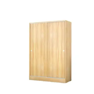 低价中密度纤维板衣柜从中国工厂双推拉门衣柜卧室木制衣橱1.2米长衣橱