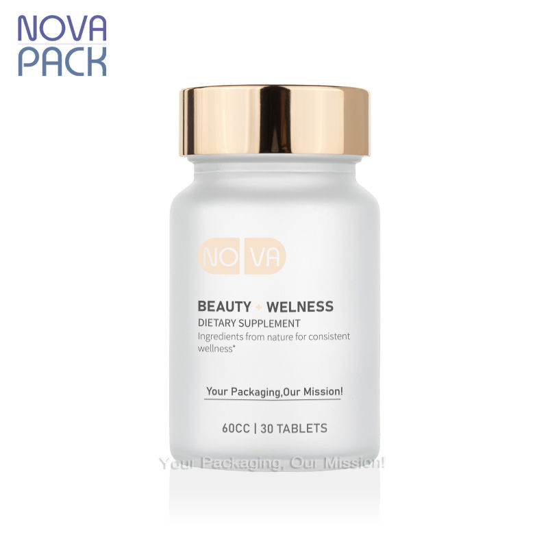 ขวดฝ้าพร้อมฝาสีโรสโกลด์