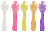 Sendok Plastik Mini Sekali Pakai Multi-Warna PS 3 Inch NewFida untuk Kue Yogurt Jello Selai Es Krim Dessert