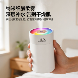 H2O Humidifier White USB Powered 7 Color <b>LED</b> <b>Night</b> <b>Light</b> For Home Desktop Car Use - Product Image 2