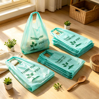 Sacs en plastique biodégradables personnalisés en gros pour supermarchés et épiceries, sacs en forme de gilet, sacs en forme de T-shirt, sacs d'emballage en plastique