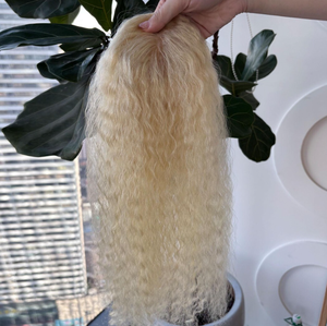Mono Topper 2026, Cabello Humano 100% Rizado Rubio 613, Transpirable, en Stock, Cabello Remy, Color Personalizado y Teñible Disponible - Product Image 1