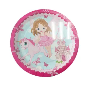 Factory Direct China Wholesale Paper Dishes Lower MOQ paper plate high quality cartoon design party plate