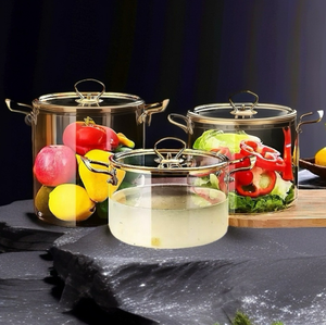 Stovetop nấu ăn nồi thủy tinh Bếp cảm ứng nồi thủy tinh đồ nấu nướng thủy tinh borosilicate nấu ăn chậu trong kho cho bán buôn - Product Image 3