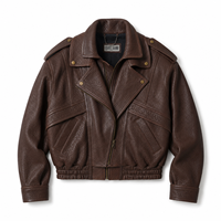 Blouson en Cuir de Mouton Véritable Marron Cacao pour Femme, Col Double, Fermeture Éclair, Écologique, Anti-Plis, Court, Automne, Complet